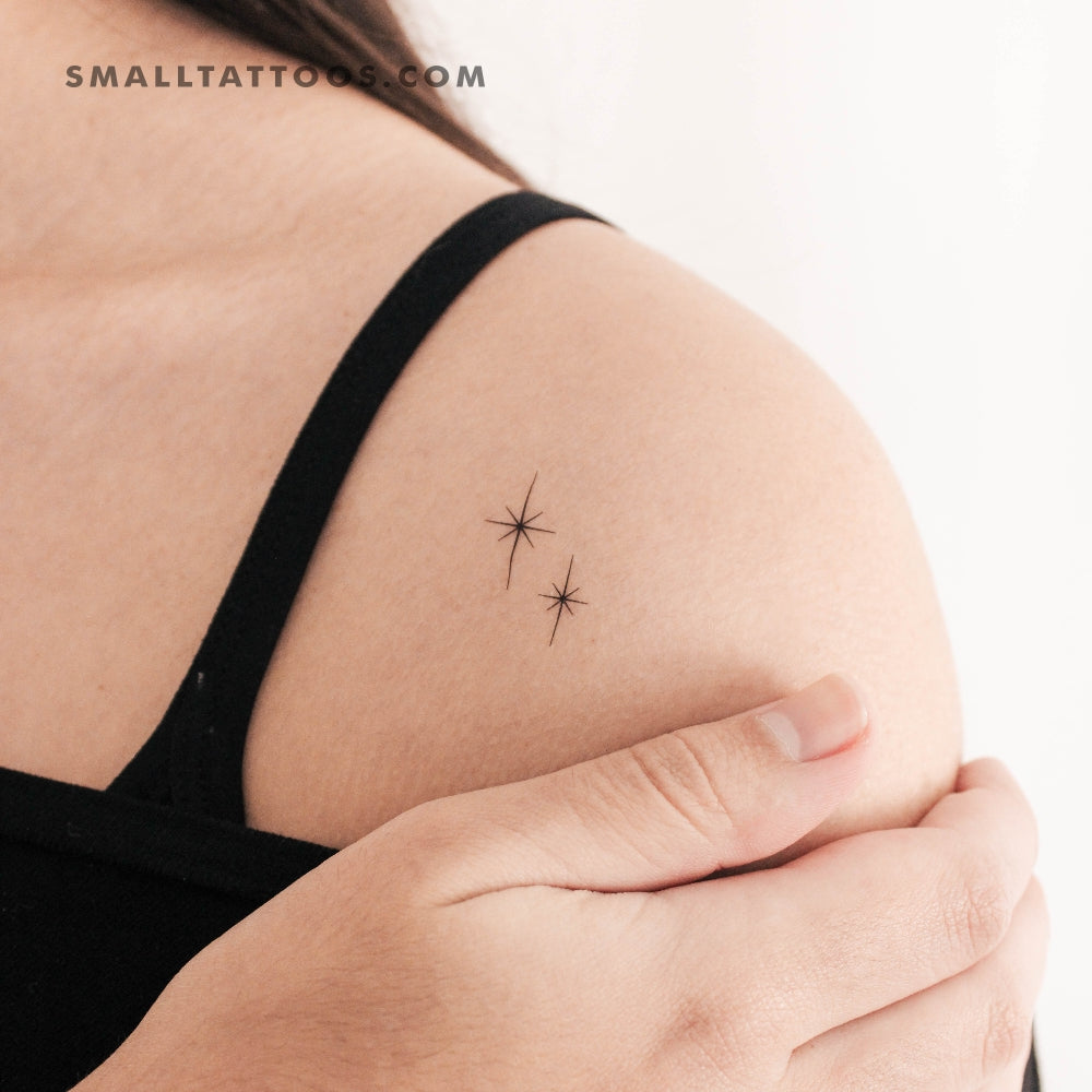 Tatuaje temporal de pareja de estrellas brillantes (juego de 3)