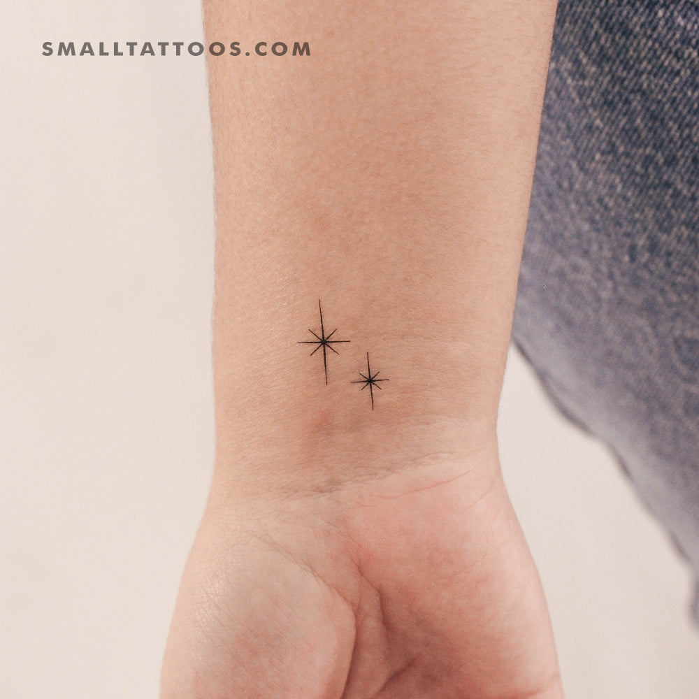 Tatuaje temporal de pareja de estrellas brillantes (juego de 3)