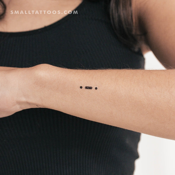 Morse Code R Temporary Tattoo (Set of 3)