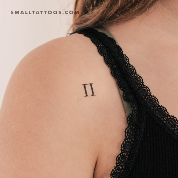 Uppercase Pi Temporary Tattoo (Set of 3)