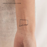 Connecticut Map Outline Temporary Tattoo (Set of 3)