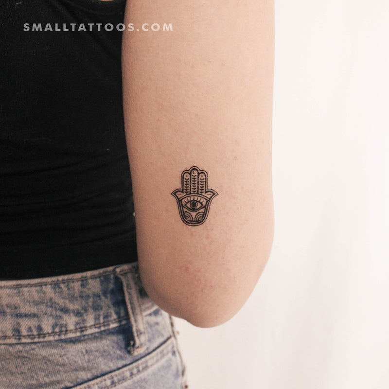 Small Minimalist Hamsa Temporary Tattoo - Set of 3 – Tatteco