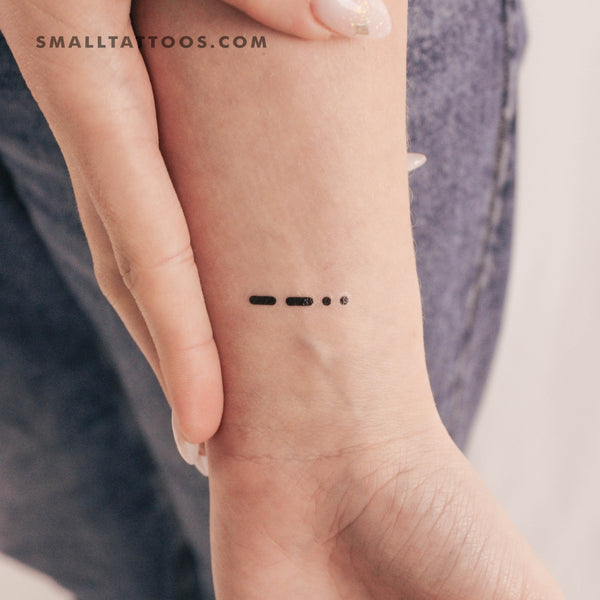 Morse Code Z Temporary Tattoo (Set of 3)
