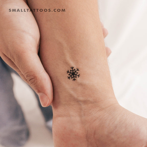 Small Snowflake Tattoo on Wrist