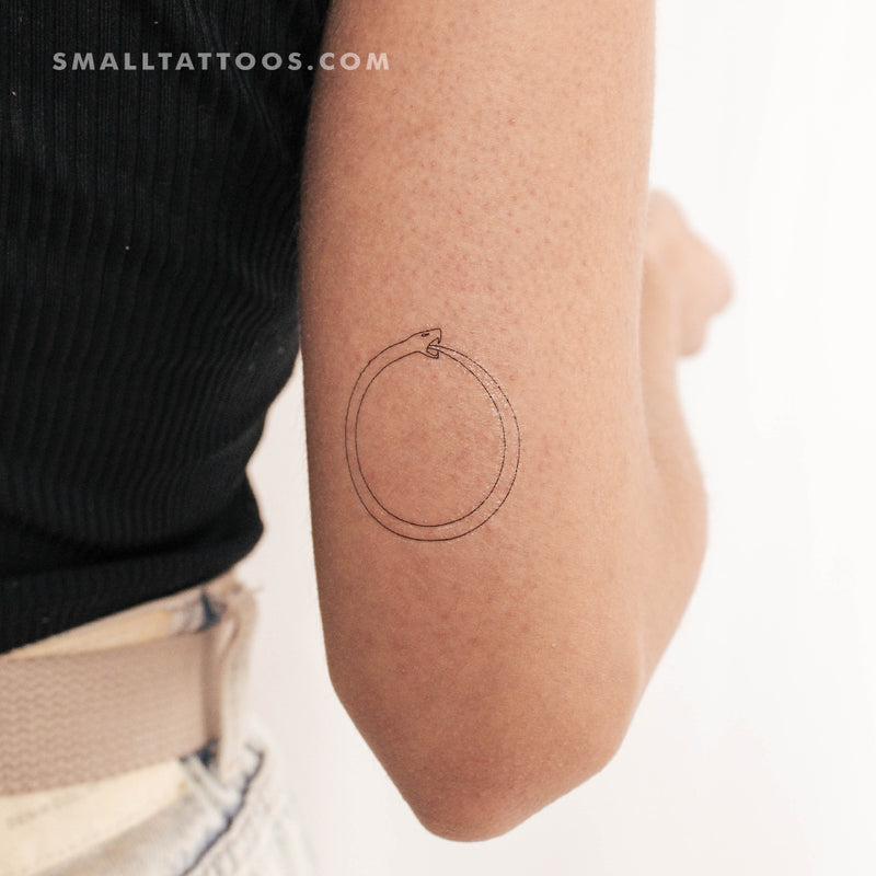 Black Ouroboros tattoo by tattooist gvsxrt inked on the right forearm | Ouroboros  tattoo, Tattoos, Cool arm tattoos