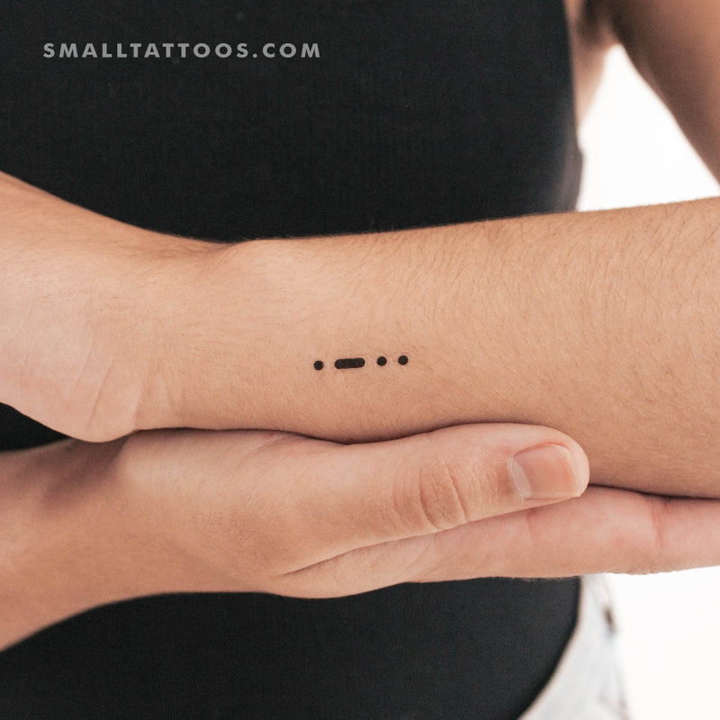 Morse Code L Temporary Tattoo (Set of 3)