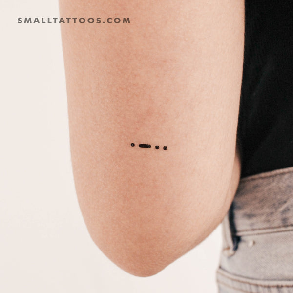 Morse Code L Temporary Tattoo (Set of 3)