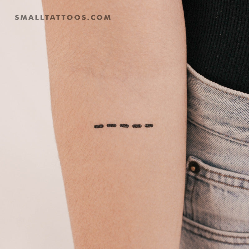 Morse Code 0 Temporary Tattoo (Set of 3)