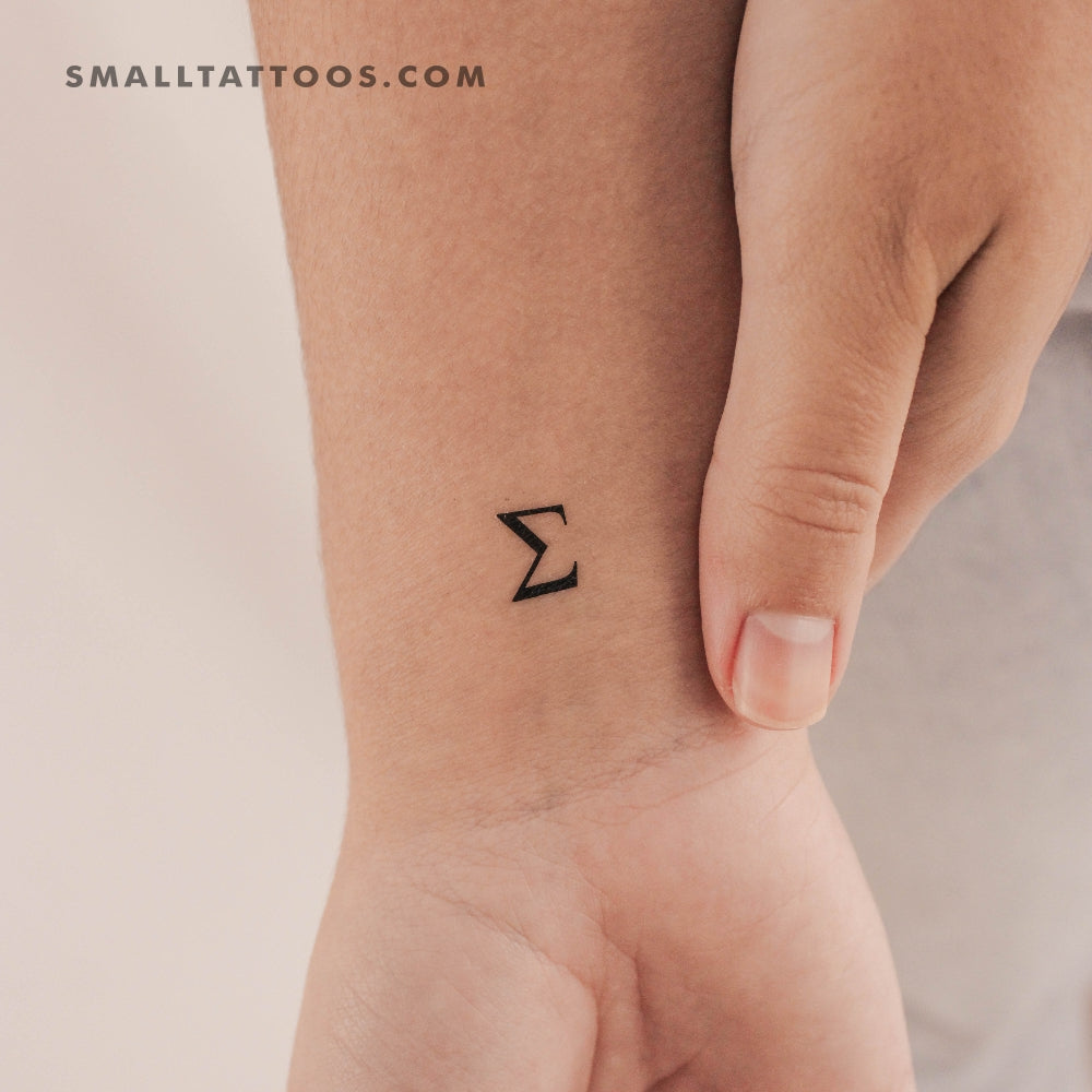 Tatuaje temporal de Sigma mayúscula (juego de 3)