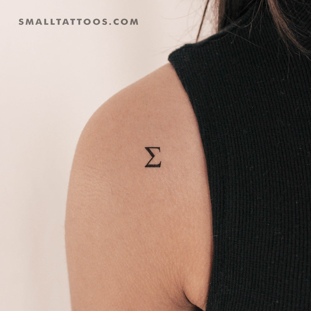 Tatuaje temporal de Sigma mayúscula (juego de 3)