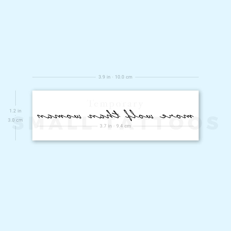 More Wolf Than Woman Temporary Tattoo (Set of 3)