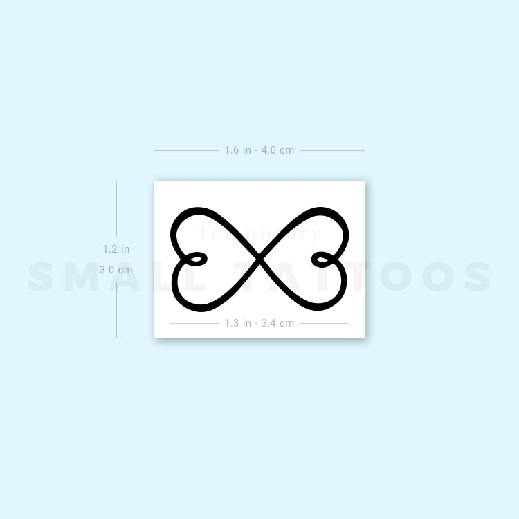 Double Heart Infinity Symbol Temporary Tattoo (Set of 3) – Small Tattoos