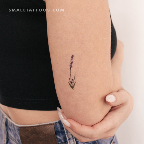 small lavender flower tattoo Lavender Temporary Tattoo by Zihee (Set of 3) – Small Tattoos
