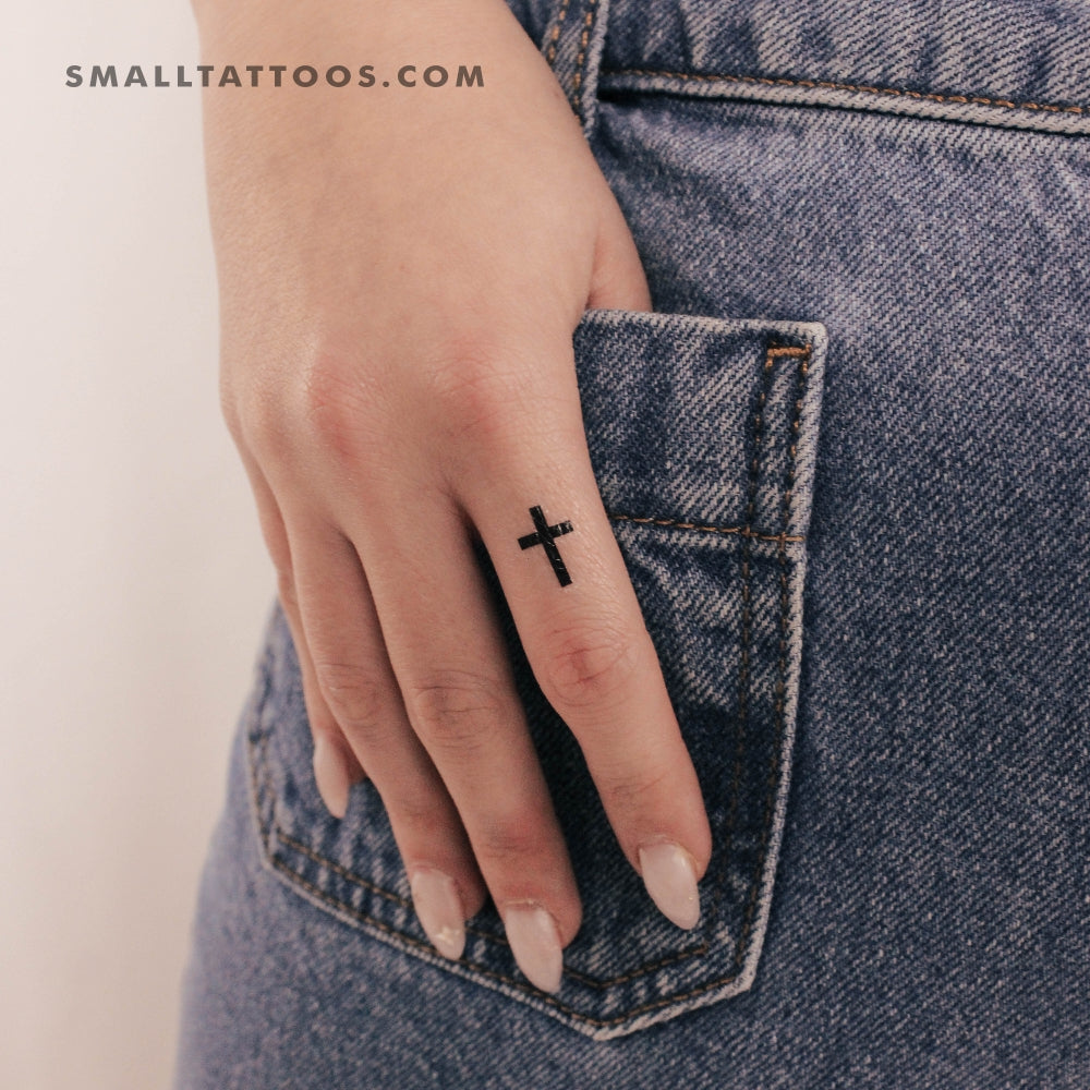 Tatuaje temporal de cruz pequeña (juego de 3)
