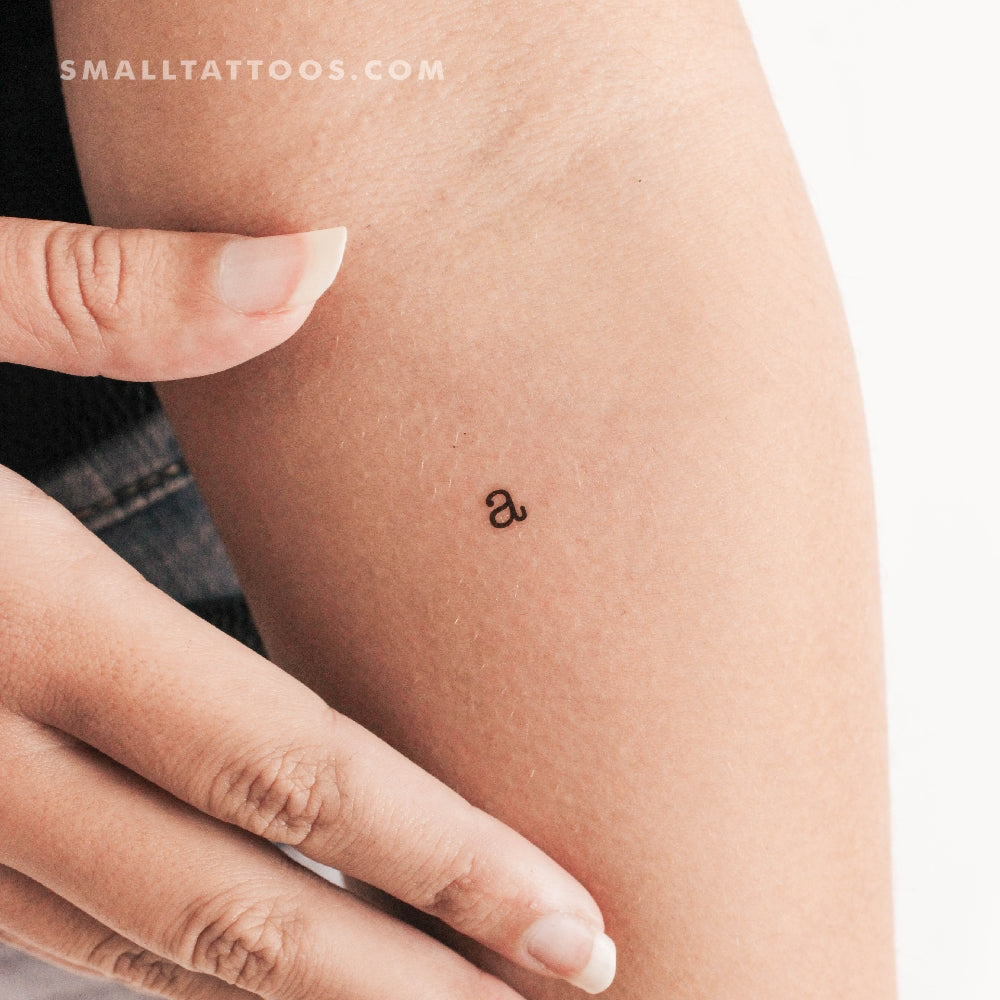 Tatuaje temporal de letra minúscula de máquina de escribir (juego de 3)