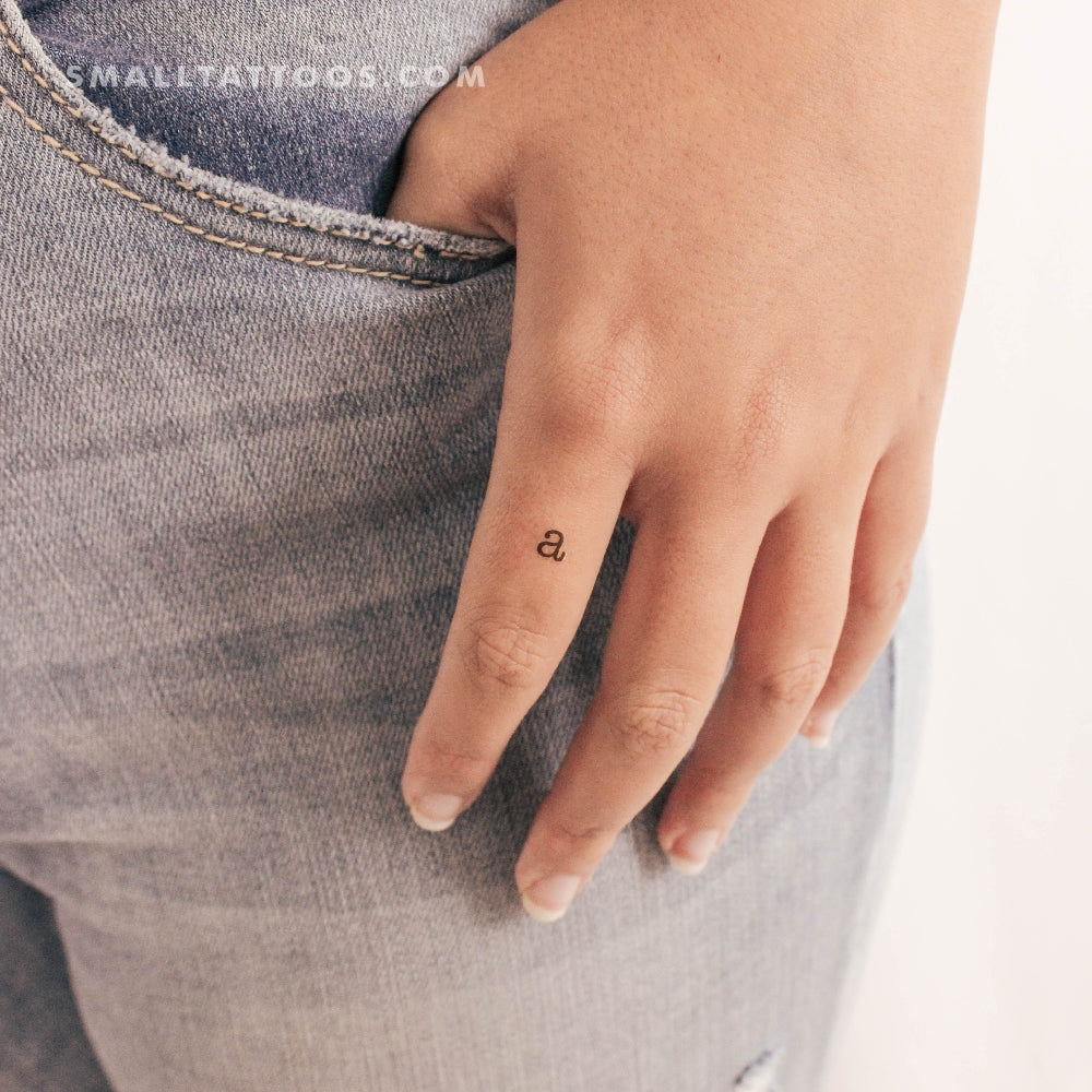 Tatuaje temporal de letra minúscula de máquina de escribir (juego de 3)