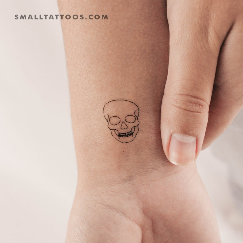 Minimalist Skull Temporary Tattoo (Set of 3)