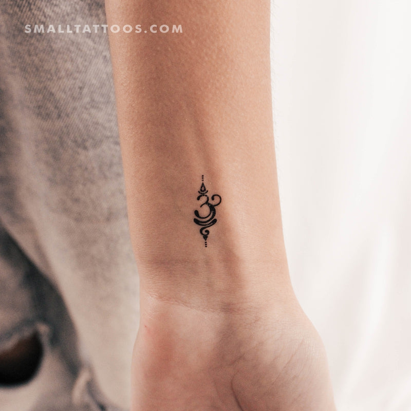 Small Breathe Sanskrit Symbol Temporary Tattoo - Set of 3