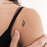 Small Breathe Sanskrit Symbol Temporary Tattoo - Set of 3