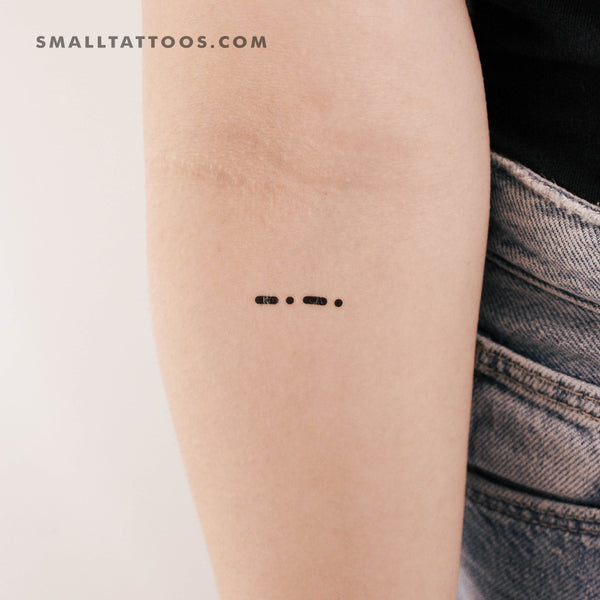 Morse Code C Temporary Tattoo (Set of 3)
