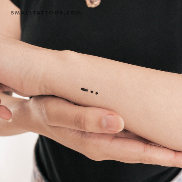 Morse Code D Temporary Tattoo (Set of 3)