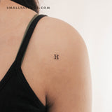 H Uppercase Typewriter Letter Temporary Tattoo (Set of 3)