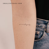 Handwritten Font 'Serendipity' Temporary Tattoo (Set of 3)
