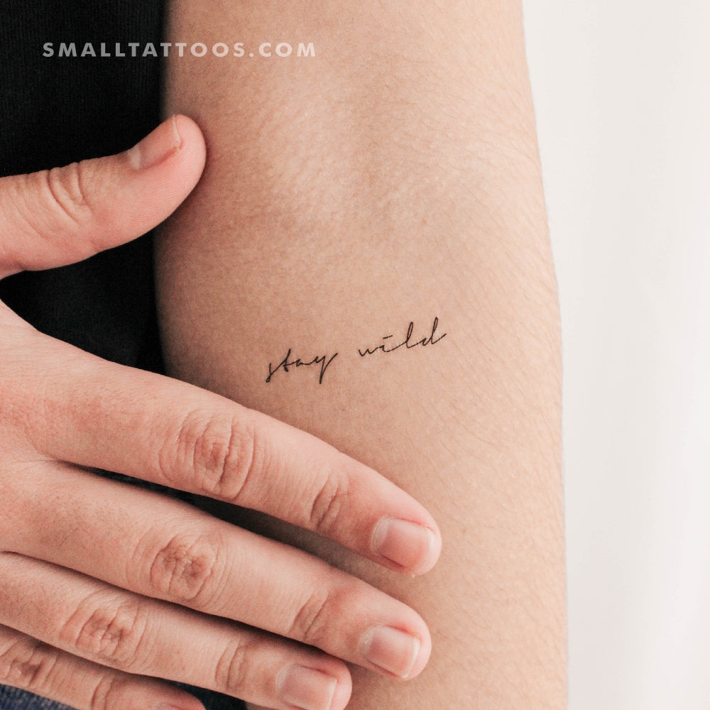 Handwritten Font Stay Wild Temporary Tattoo (Set of 3)