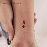 Ace Of Diamonds Temporary Tattoo - Set of 3