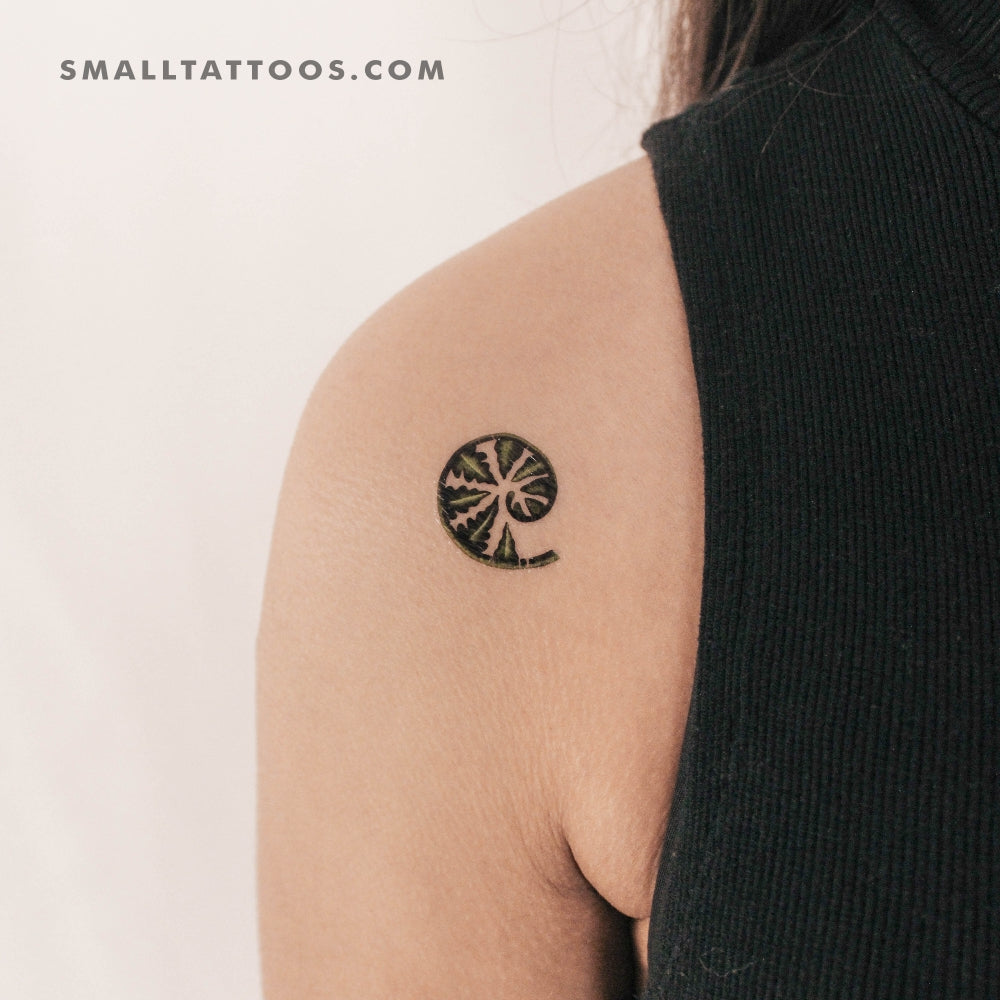 Tatuaje temporal de helecho joven de Ann Lilya (juego de 3)