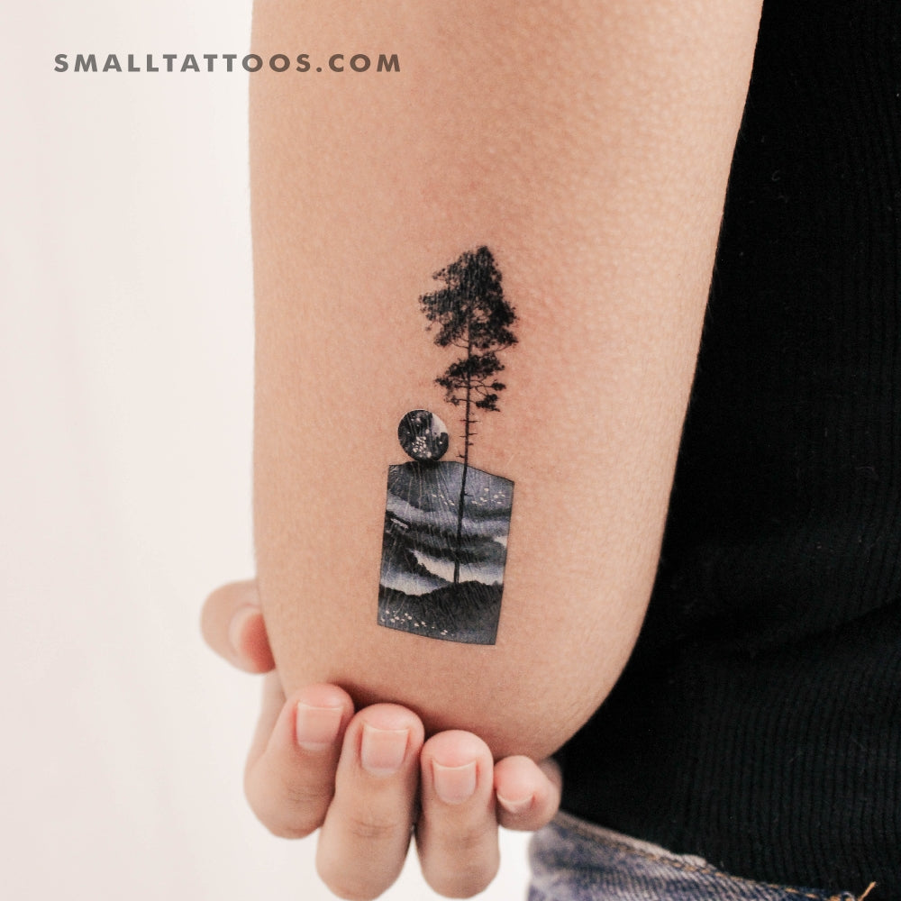 Tatuaje temporal "Night Tree" de Ann Lilya (juego de 3)