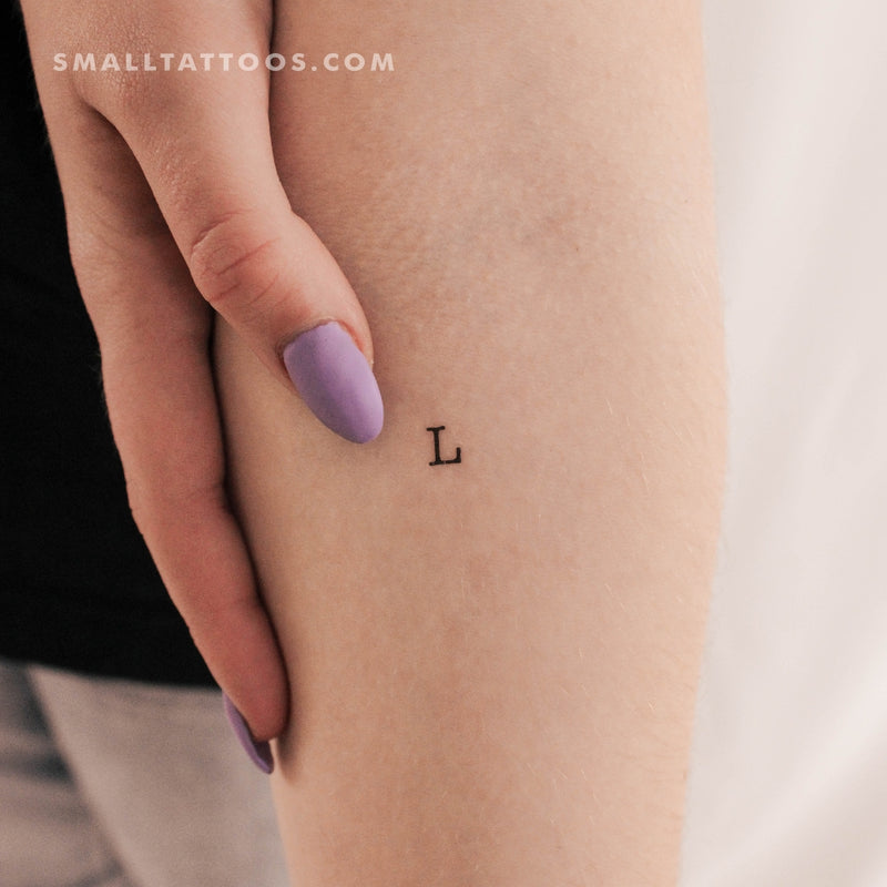 L Uppercase Typewriter Letter Temporary Tattoo (Set of 3)