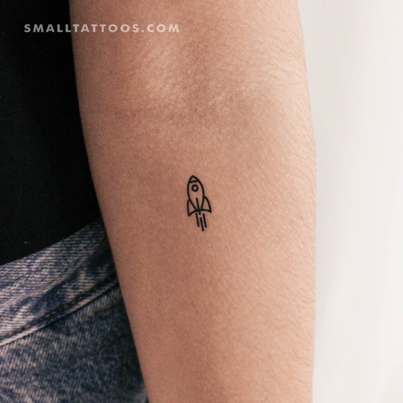 Minimalist Rocket Temporary Tattoo (Set of 3) – Small Tattoos