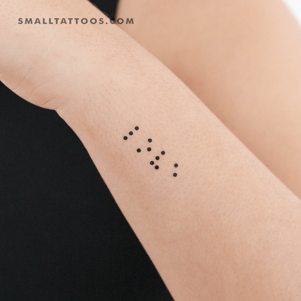 Braille Love Temporary Tattoo - Set of 3