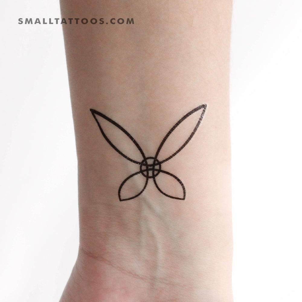 Tatuaje temporal de mariposa con nudo de bruja (juego de 3)