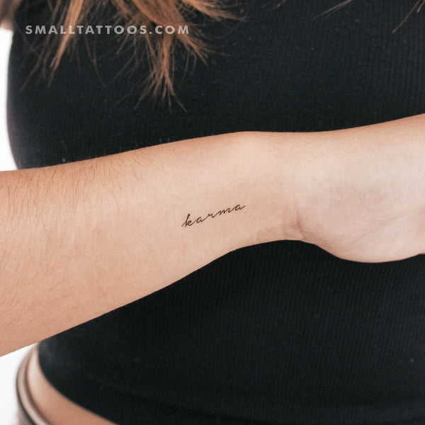 Karma with infinity tattoo Tattoo Done by Danish Ahmed Danish Tattooz House  | Karma tattoo, Tattoo quotes, Word tattoos