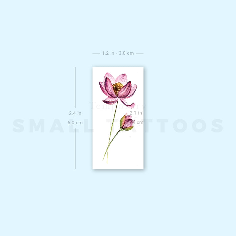 Lotus Flower Temporary Tattoo By Lena Fedchenko (Set of 3)