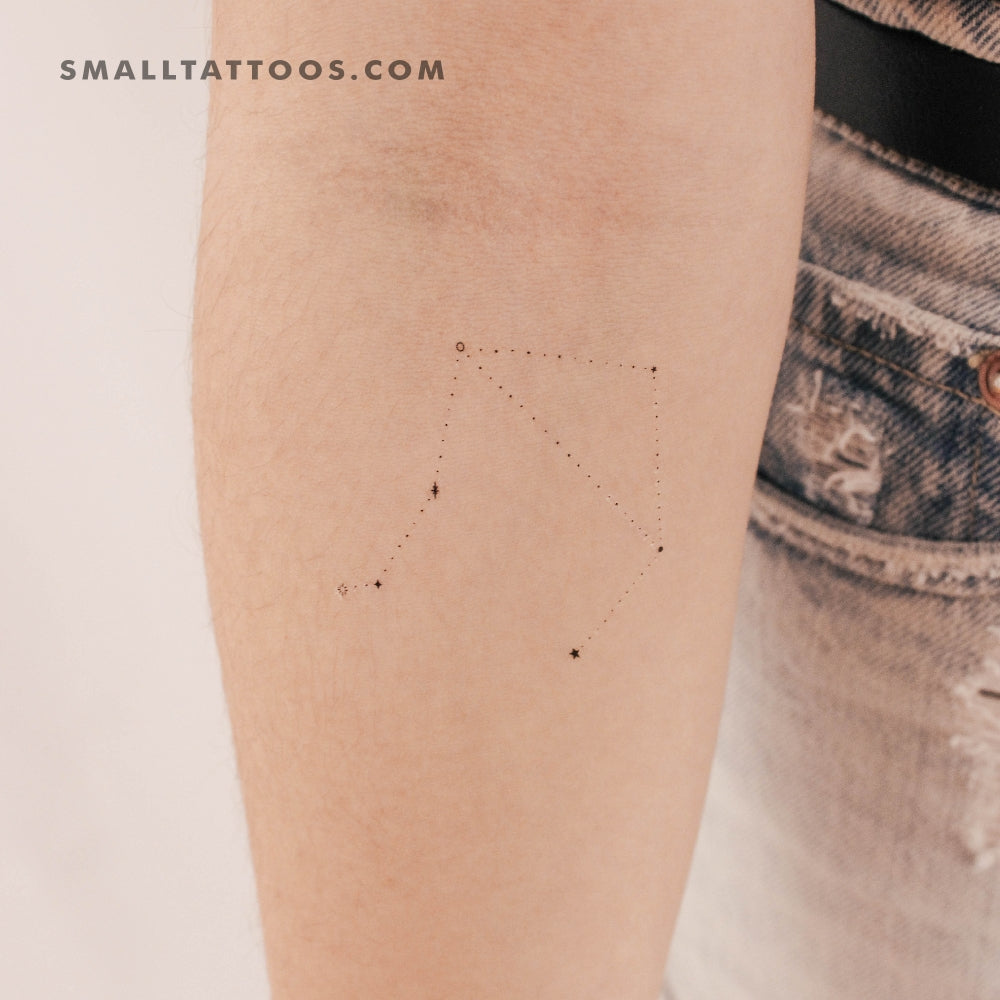 Tatuaje temporal minimalista de la constelación de Libra de Puntuak (juego de 3)