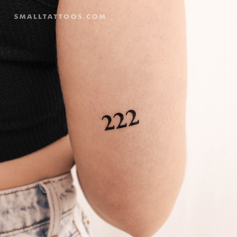 222 Angel Number Temporary Tattoo (Set of 3)