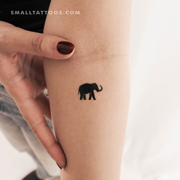 Baby Elephant (Right) Temporary Tattoo (Set of 3) – Small Tattoos