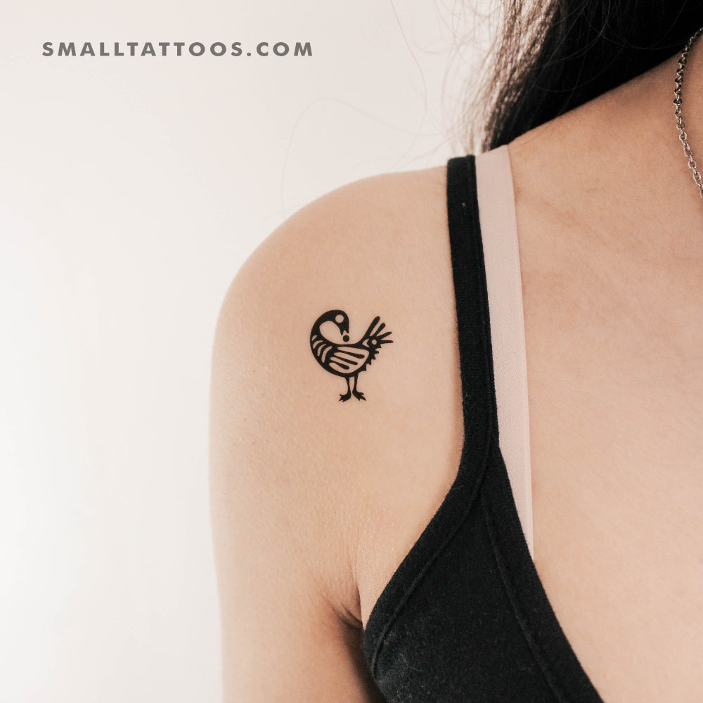 Tatuaje temporal de pájaro Sankofa - Juego de 3