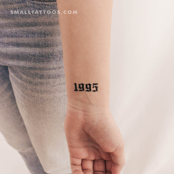 Gothic 1995 Birth Year Temporary Tattoo - Set of 3