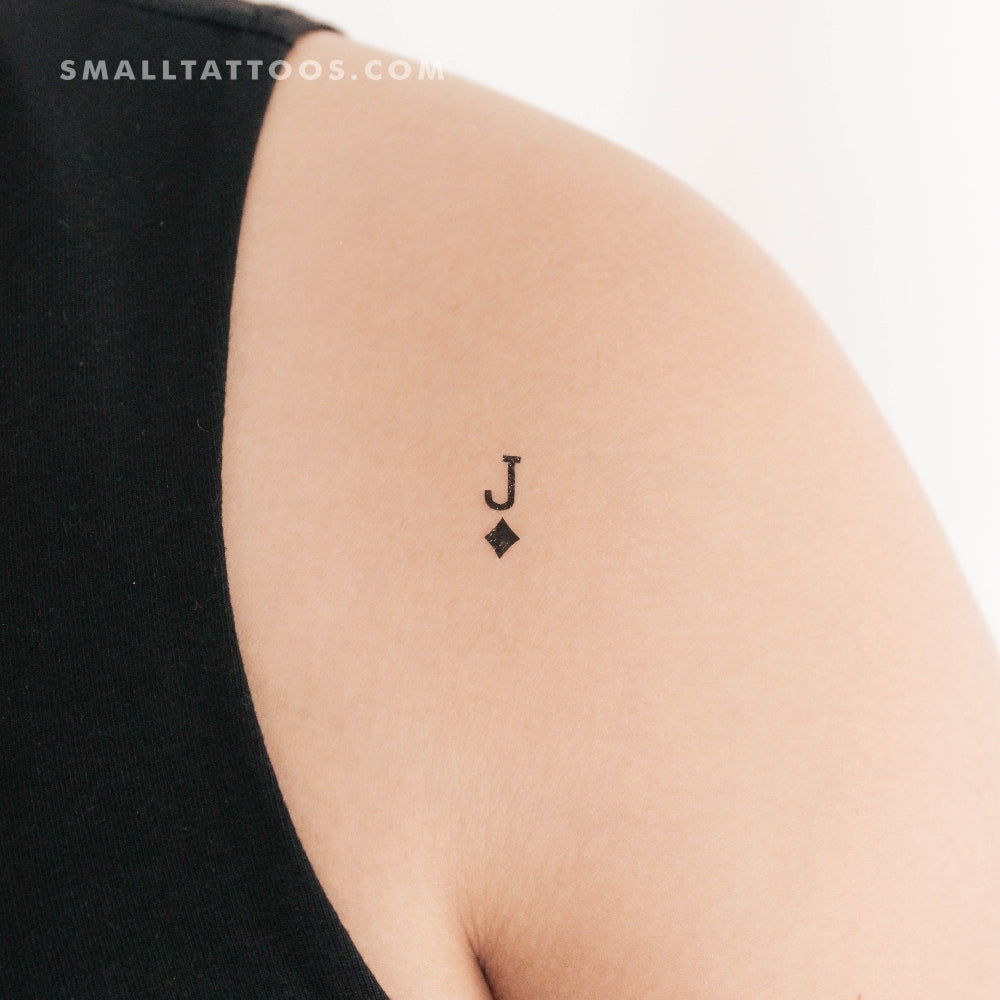 Small Black Jack Of Diamonds Temporary Tattoo - Set of 3