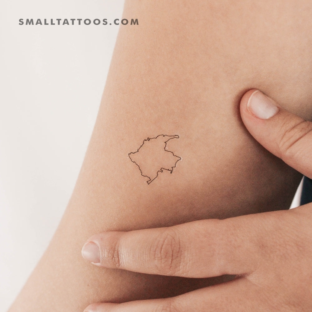 Map Of Colombia Temporary Tattoo - Set of 3