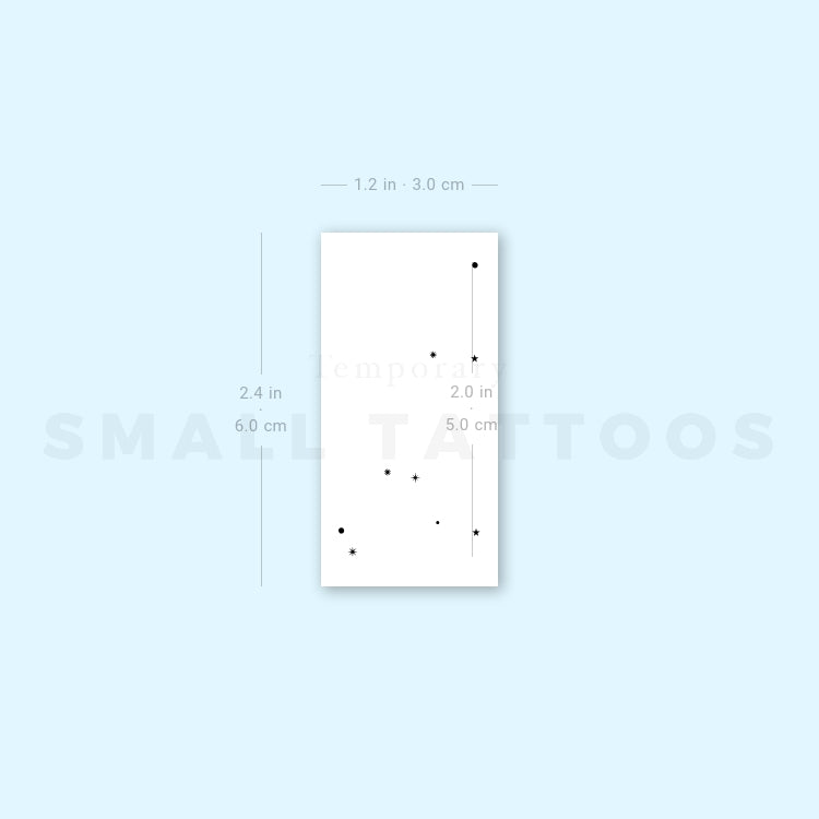 Minimalist Leo Constellation Temporary Tattoo (Set of 3)