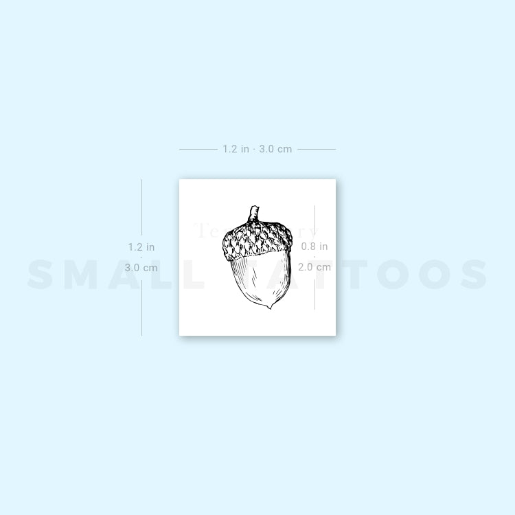 Acorn Temporary Tattoo (Set of 3)