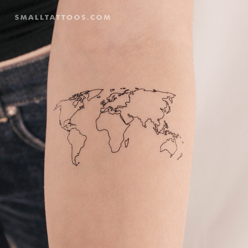 101 Amazing World Map Tattoo Designs You Need To See! | Small foot tattoos, Tiny  tattoos for girls, World map tattoos