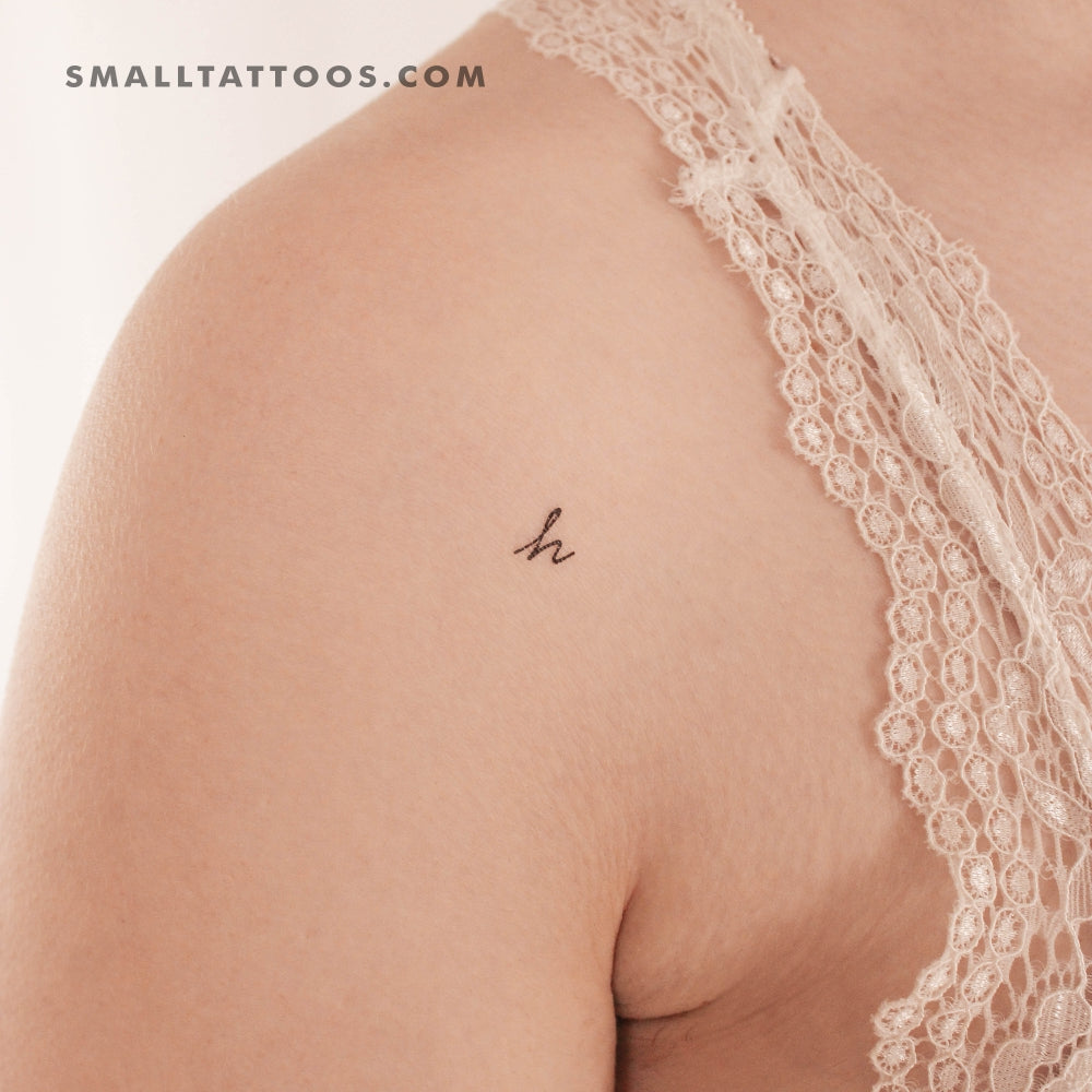 H Handwritten Letter Temporary Tattoo (Set of 3)
