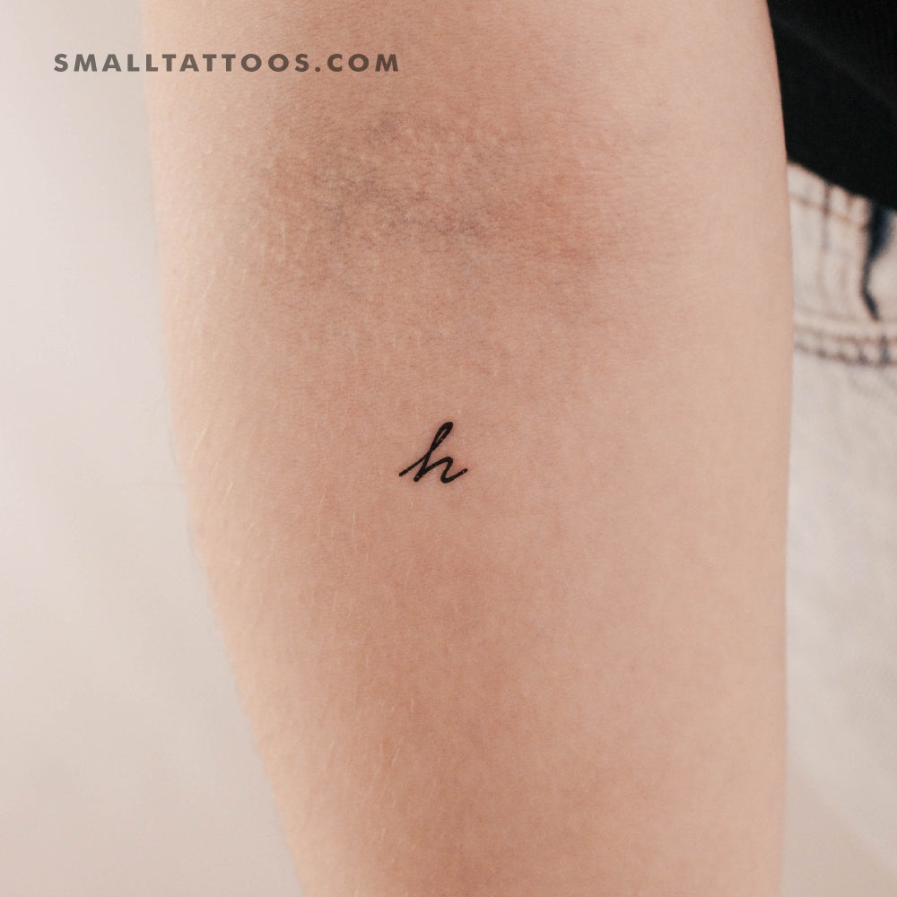 H Handwritten Letter Temporary Tattoo (Set of 3)