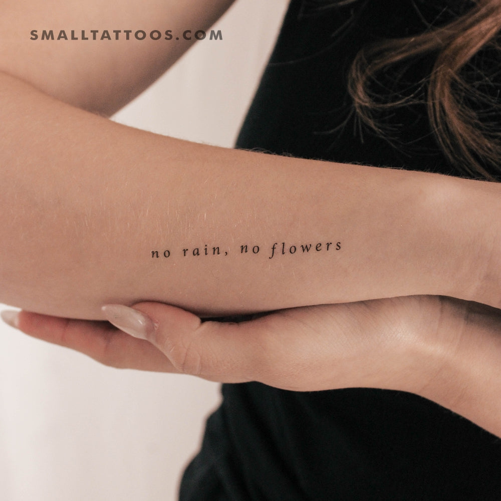 Tatuaje temporal "Sin lluvia, sin flores" (juego de 3)